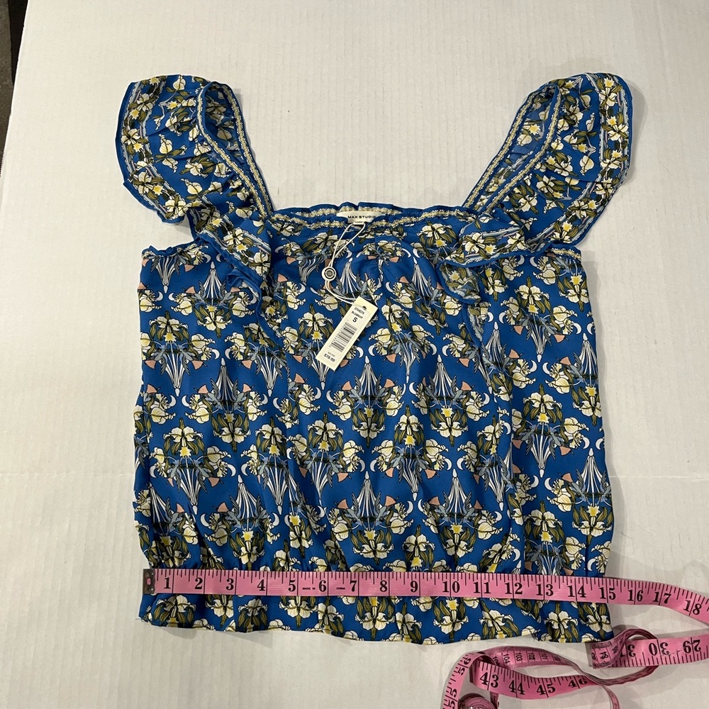 MAX STUDIO FLORAL RUFFLE TOP NEW WITH TAG - Picture 11 of 12